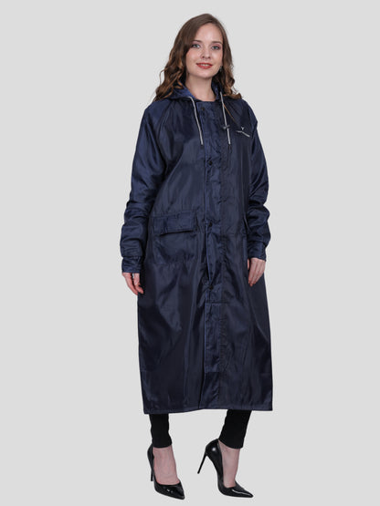 Youth Robe Women's Long Raincoat (Blue)