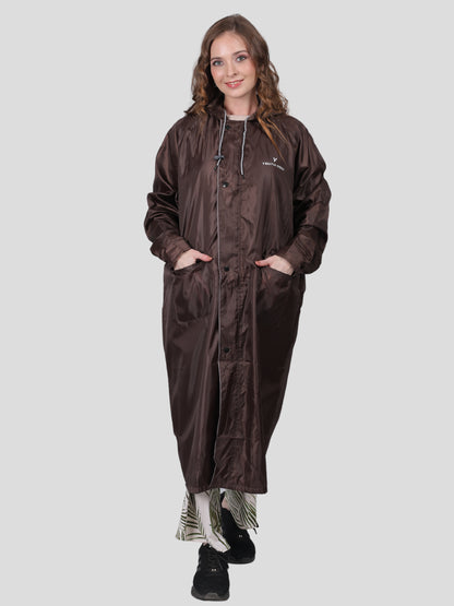 Youth Robe Women's Long Raincoat (Brown)