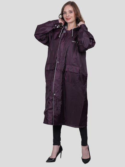 Youth Robe Women's Long Raincoat (Purple)