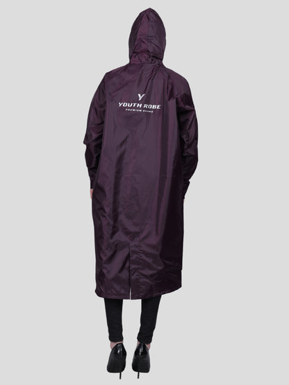 Youth Robe Women's Long Raincoat (Purple)