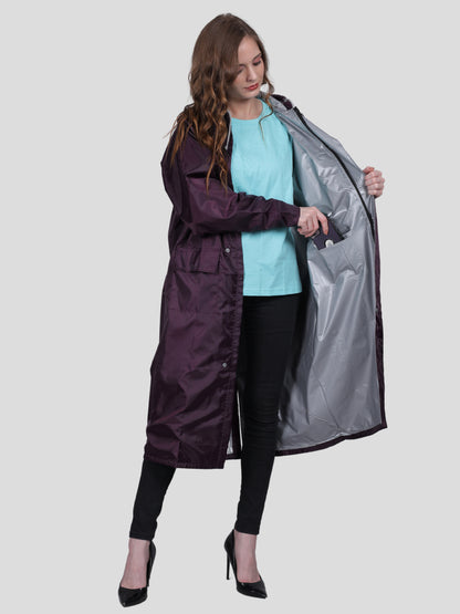 Youth Robe Women's Long Raincoat (Purple)