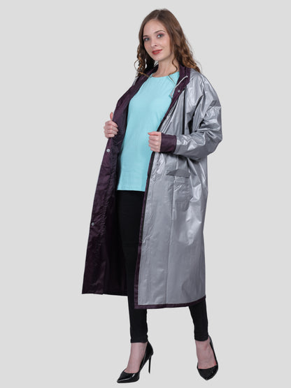 Youth Robe Women's Long Raincoat (Purple)