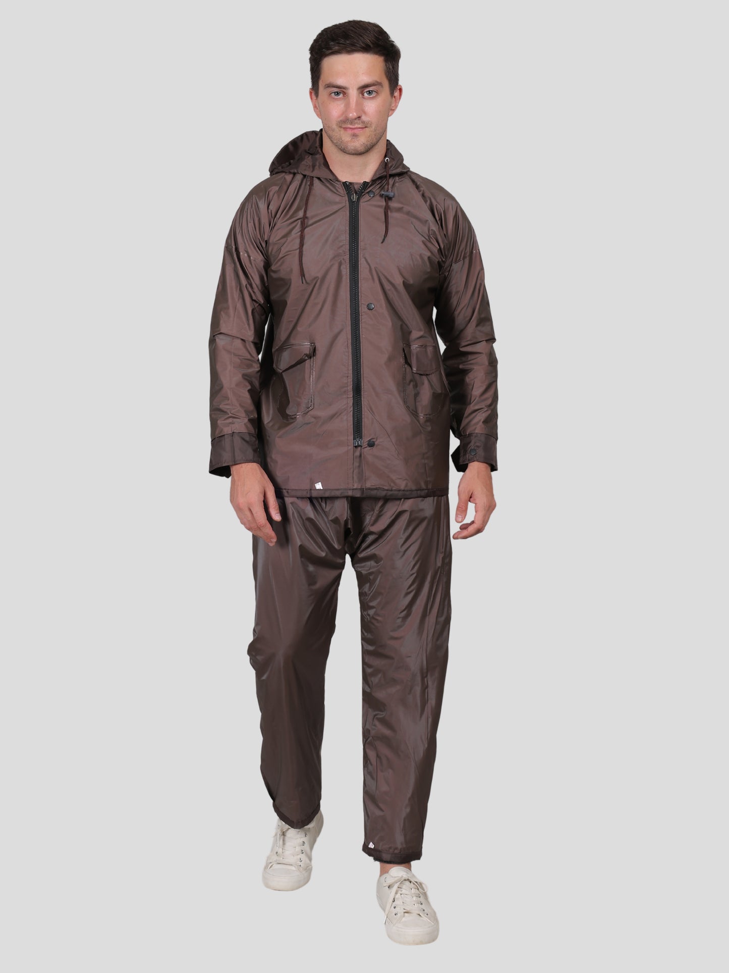 Youth Robe Men's Raincoat Set (Brown)