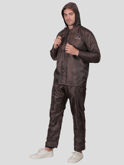 Youth Robe Men's Raincoat Set (Brown)