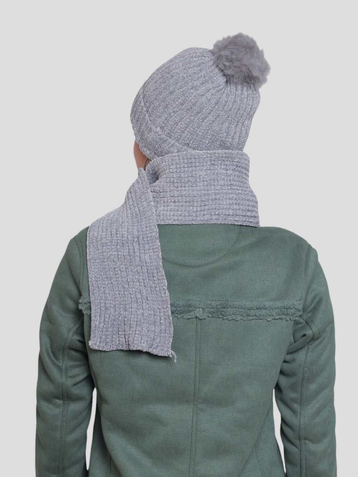 Women's Cap with Muffler (Grey)