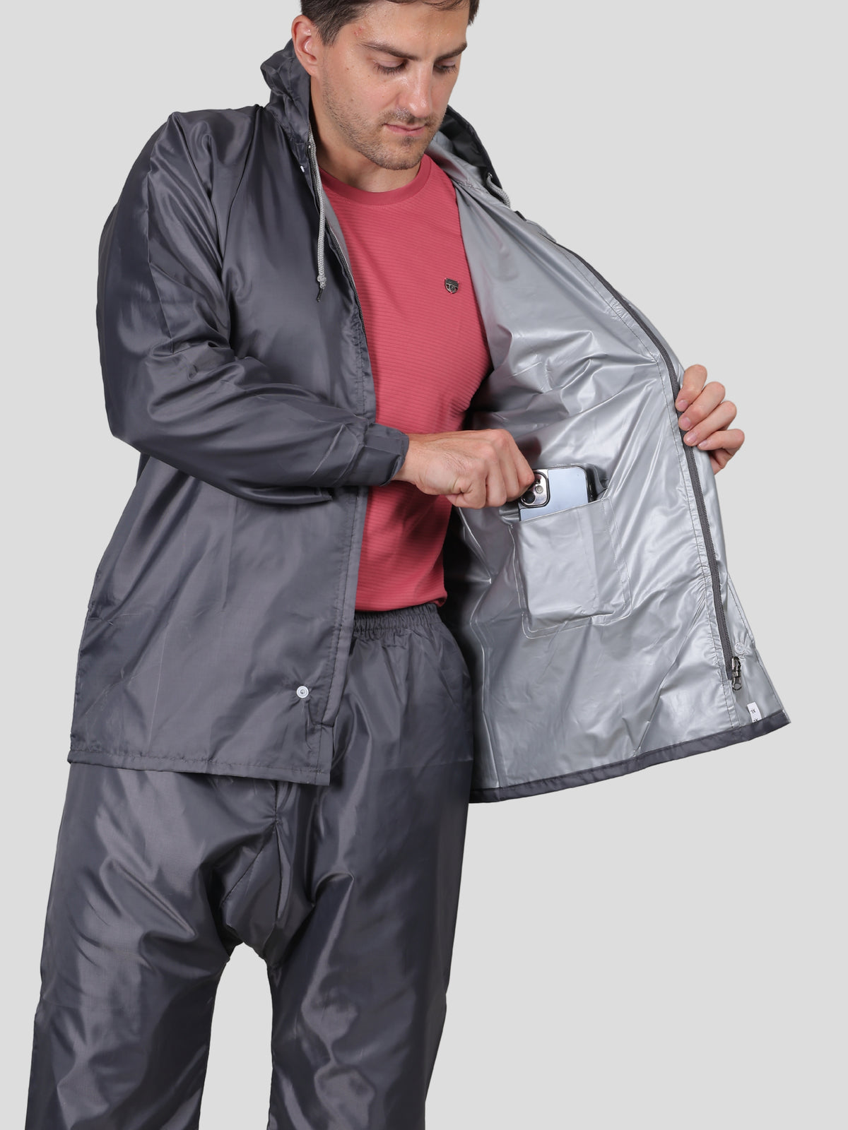 Men's Raincoat Set (Grey)