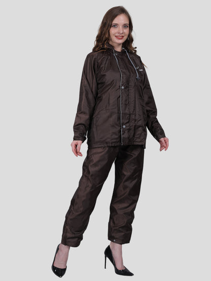 Youth Robe Women's Raincoat Set (Brown)