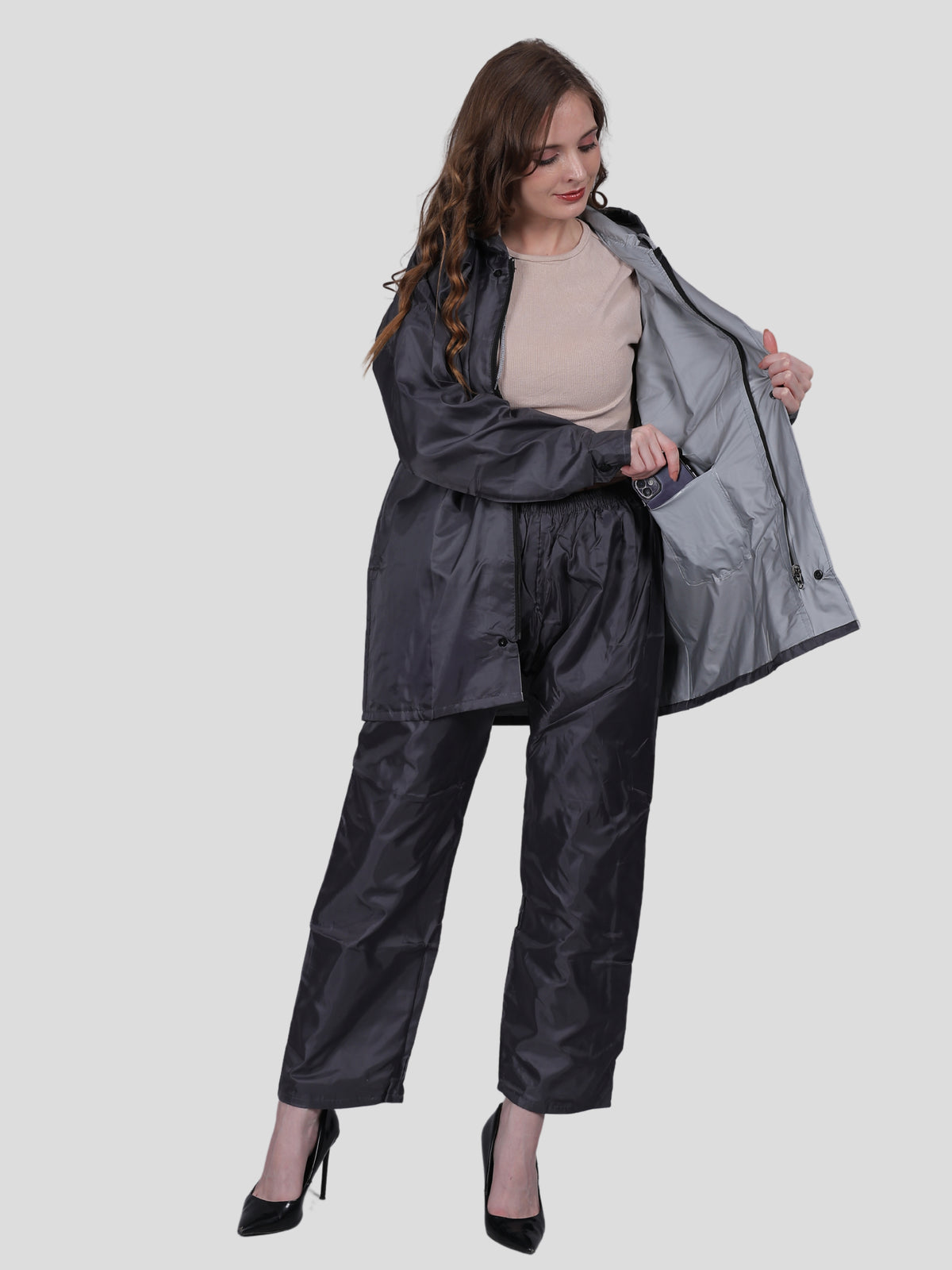 Women's Raincoat Set (Grey)
