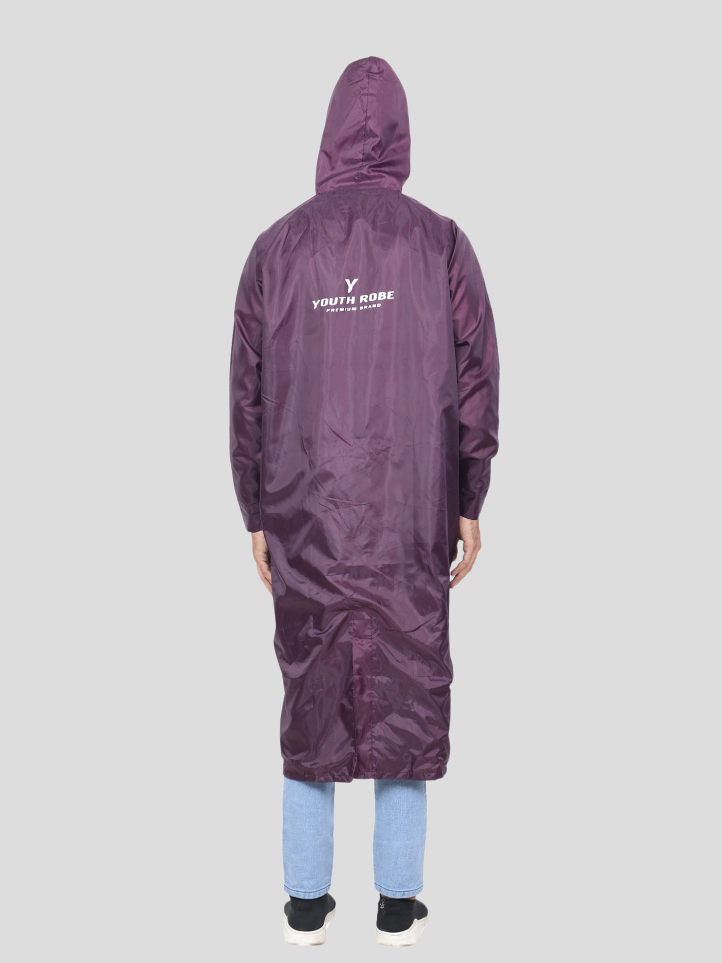 YOUTH ROBE Men's Long Raincoat (Purple)