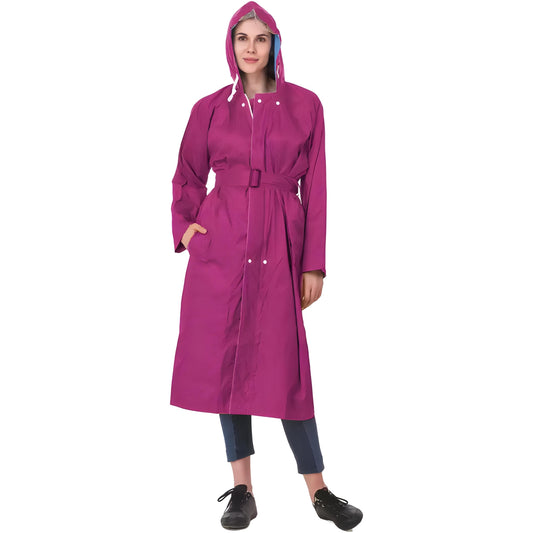 YOUTH ROBE Solid Women's Knee-length Raincoat - Purple - YOUTH ROBE