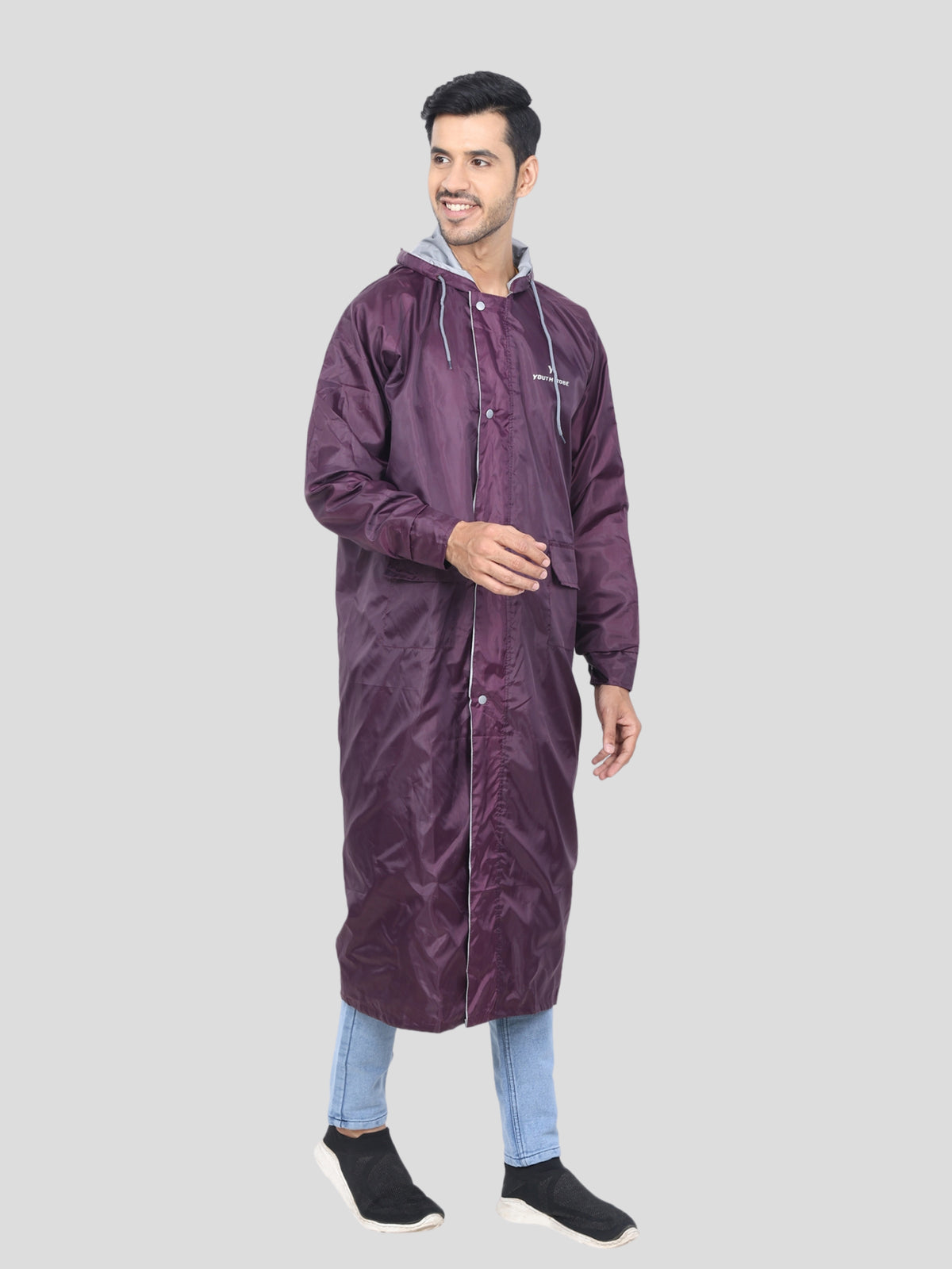 Men's Long Raincoat (Purple)