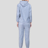 Crop Hoodie Co-Ord Set for Women (Light Blue)