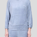Crop Hoodie Co-Ord Set for Women (Light Blue)