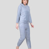 Crop Hoodie Co-Ord Set for Women (Light Blue)