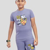 Kids Co-Ord Set Printed (Grey)