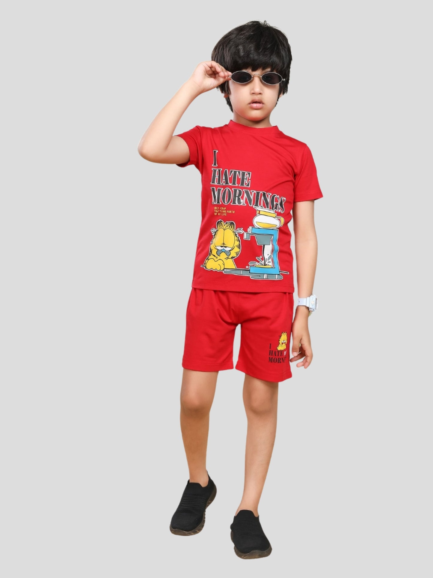 YOUTH ROBE  Kids Co-Ord Set (Red)