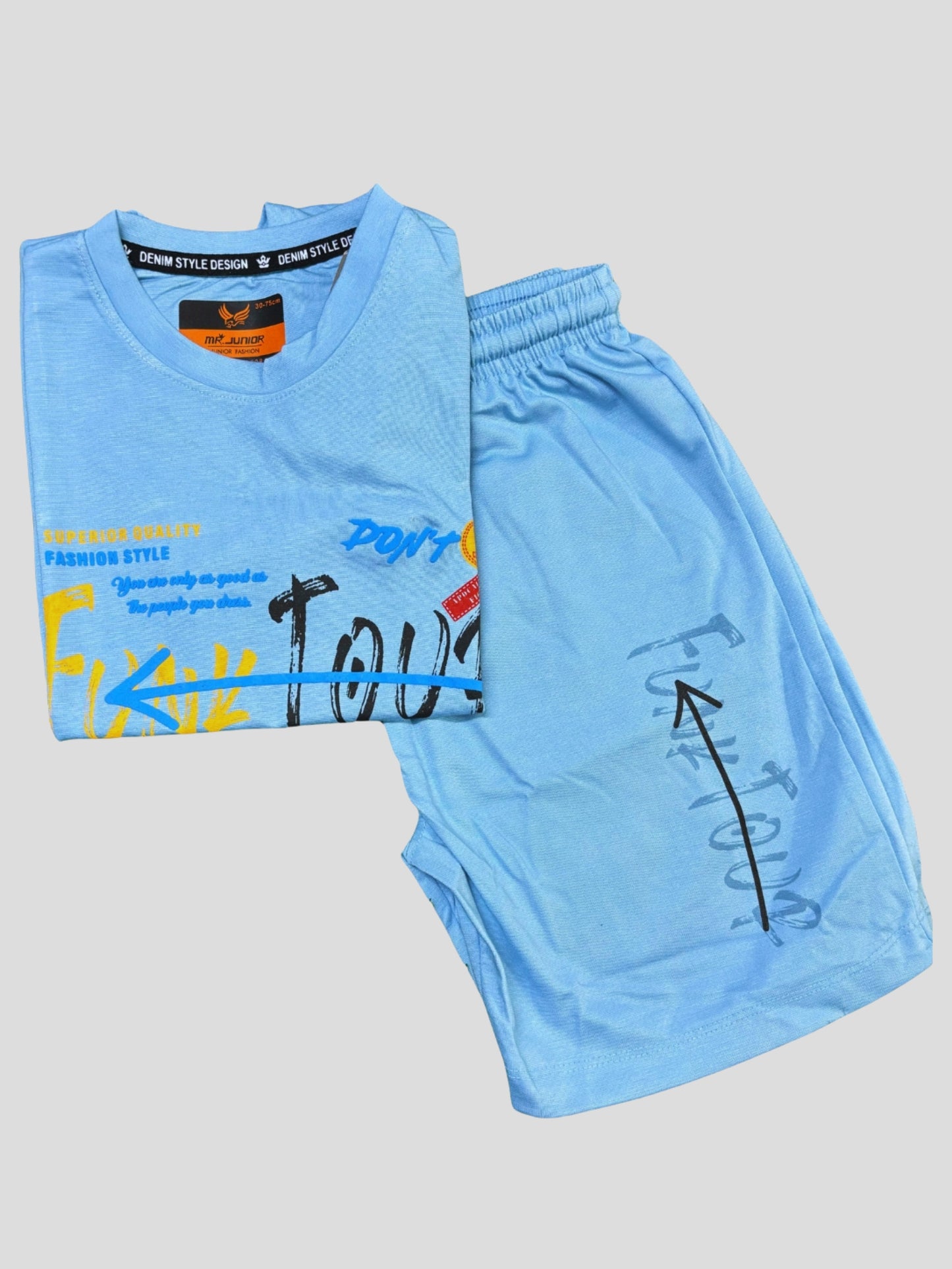 YOUTH ROBE  Kids Co-Ord Set (Light Blue)