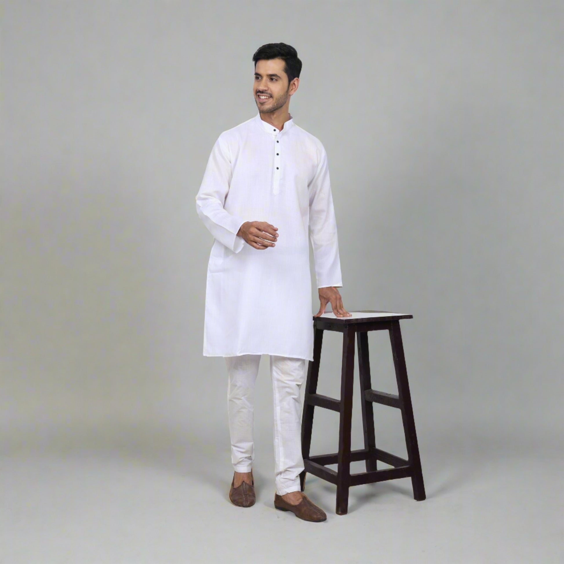 YOUTH ROBE White Kurta & Pyjama - YOUTH ROBE