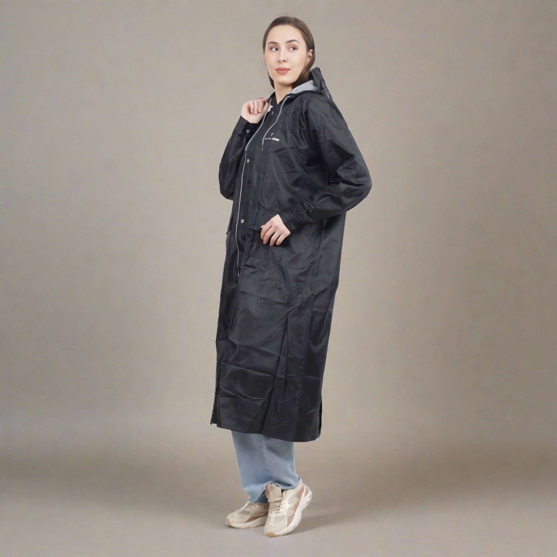 YOUTH ROBE's Unisex Long Raincoat - Black (With Storage Bag) - YOUTH ROBE