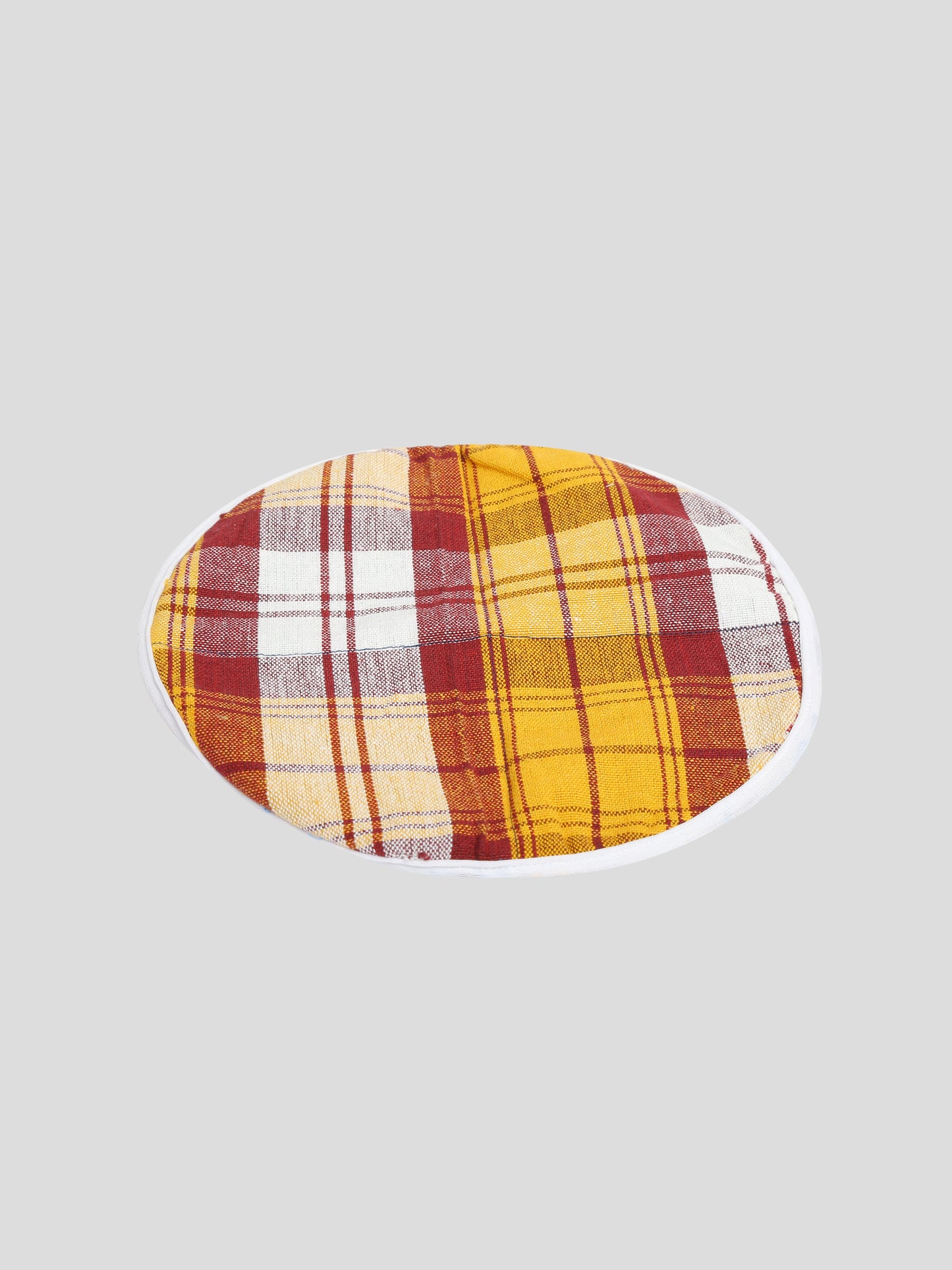 Roti Rumal (plaid pattern with a combination of yellow, red, and white)