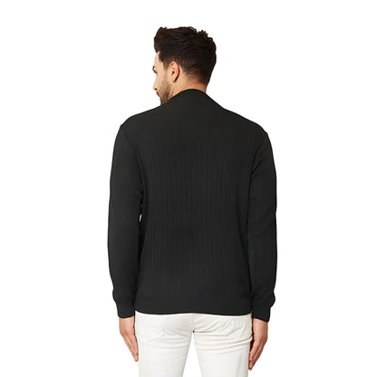 Men's Striped Turtle-Neck (Black) - YOUTH ROBE