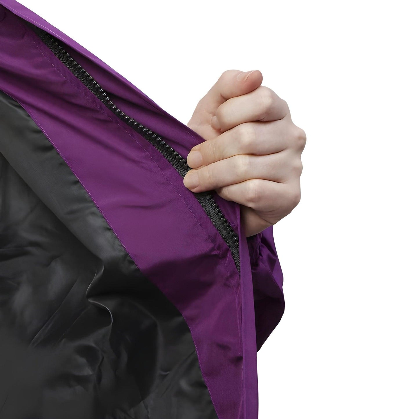 YOUTH ROBE Women's Knee-length Solid Raincoat (Dark Purple)