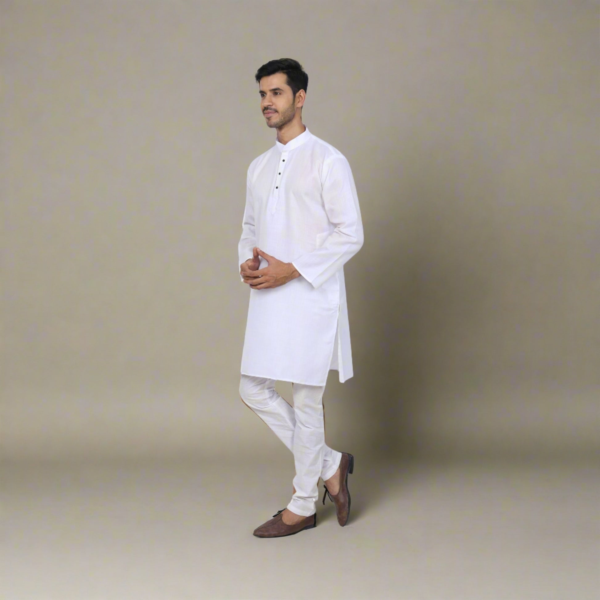 YOUTH ROBE White Kurta & Pyjama - YOUTH ROBE