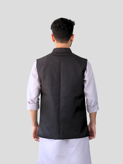 Youth Robe Men's Kurta Pajama with Modi Jacket (Black)