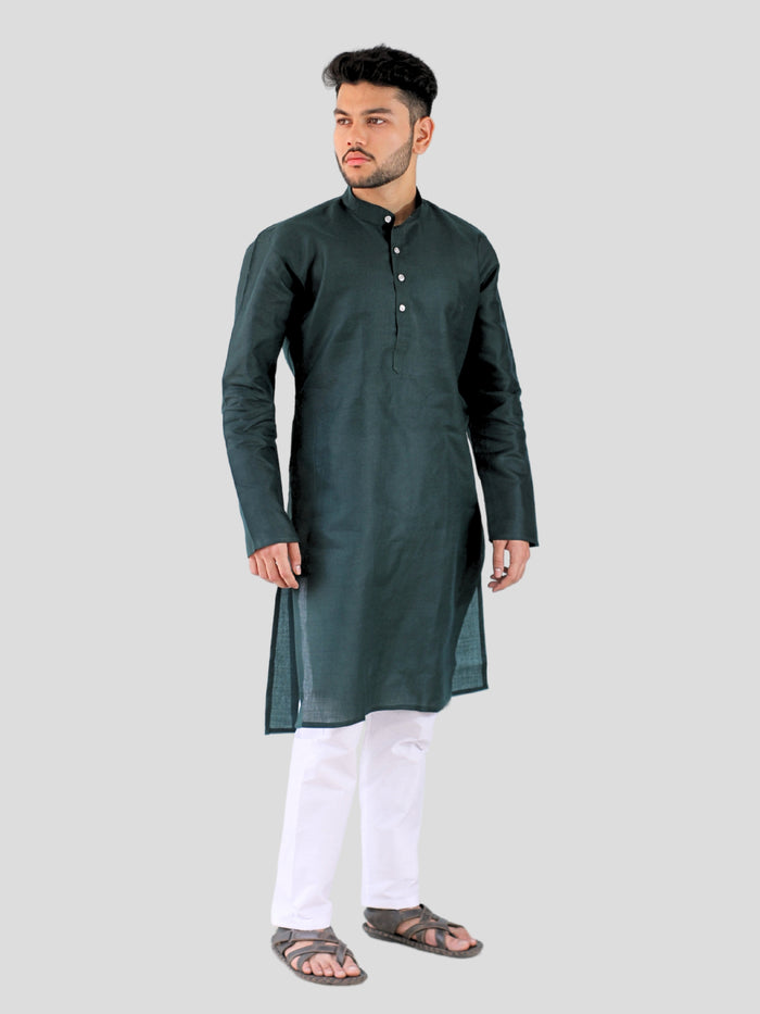 Men's Kurta Pajama Set (Dark Green)