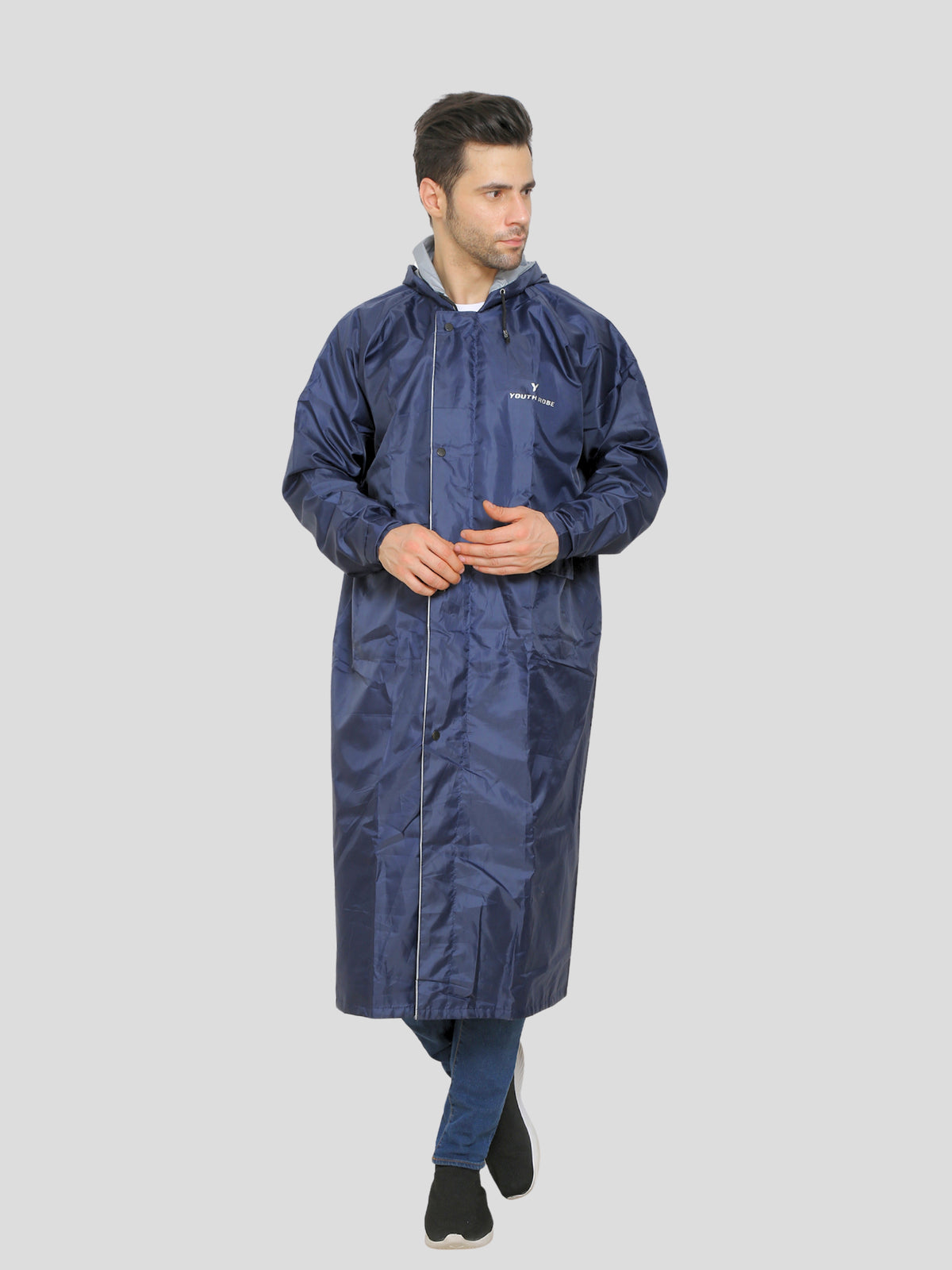 Men's Long Raincoat (Blue)