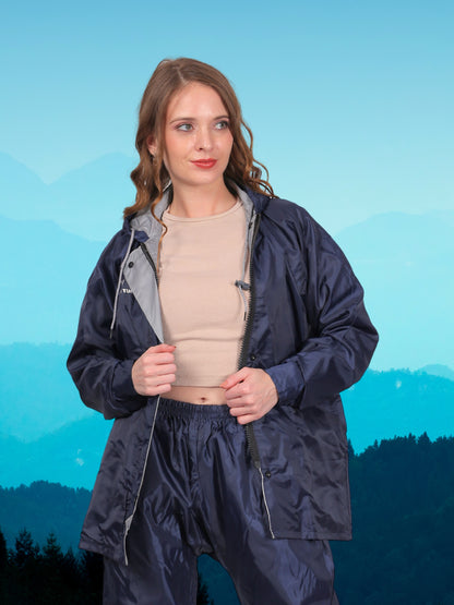 Youth Robe Women's Raincoat Set (Blue)