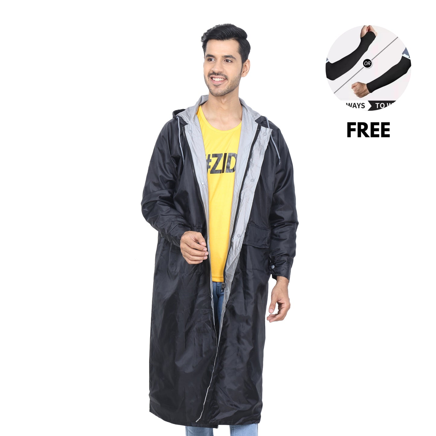 YOUTH ROBE Men's Long Raincoat (Free Arm Sleeves)