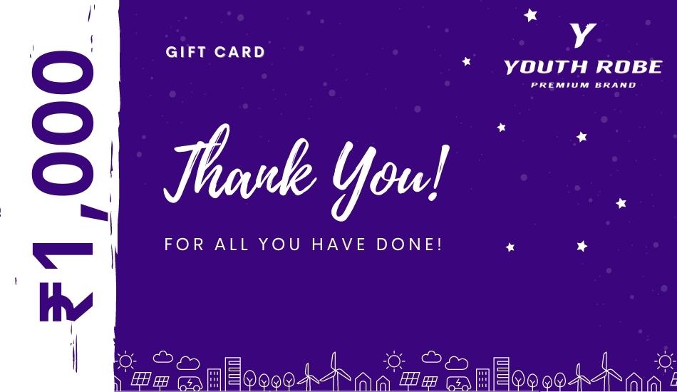 YOUTH ROBE's Gift Card of ₹1000 - YOUTH ROBE