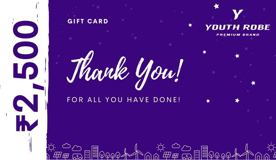 YOUTH ROBE's Gift Card of ₹2500 - YOUTH ROBE