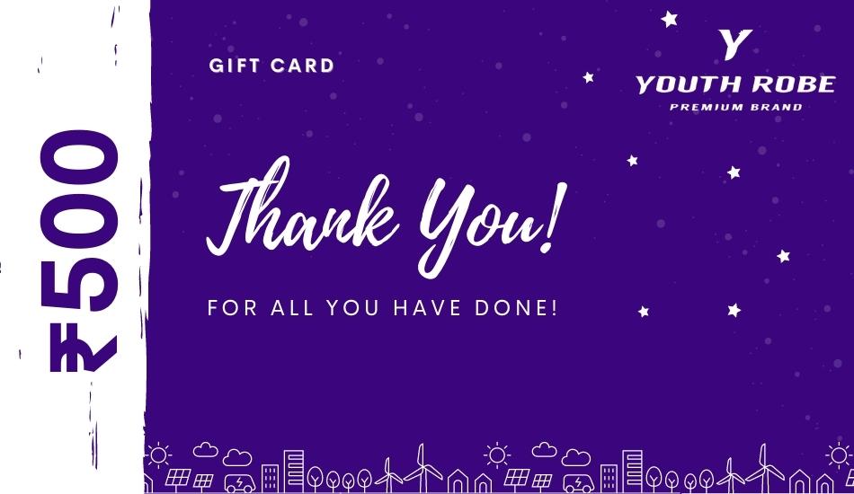 YOUTH ROBE's Gift Card of ₹500 - YOUTH ROBE
