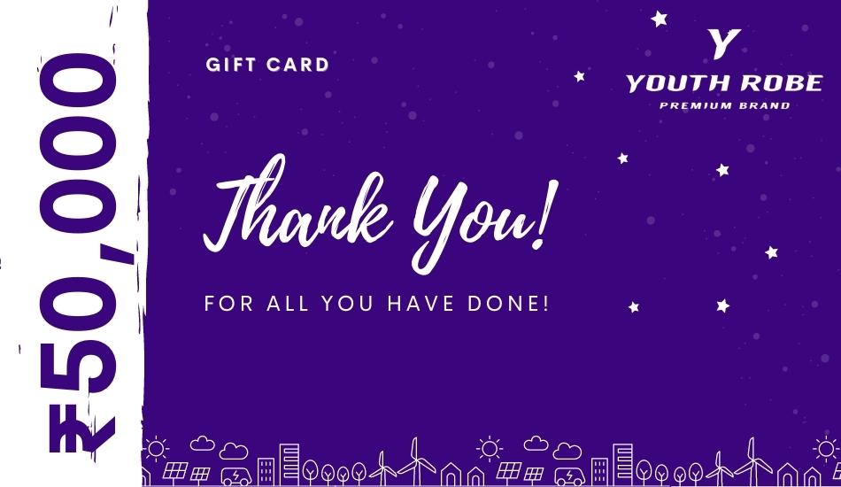 YOUTH ROBE's Gift Card of ₹50000 - YOUTH ROBE