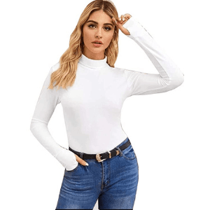 YOUTHROBE Women's stylish White High Neck Full Sleeve - YOUTH ROBE