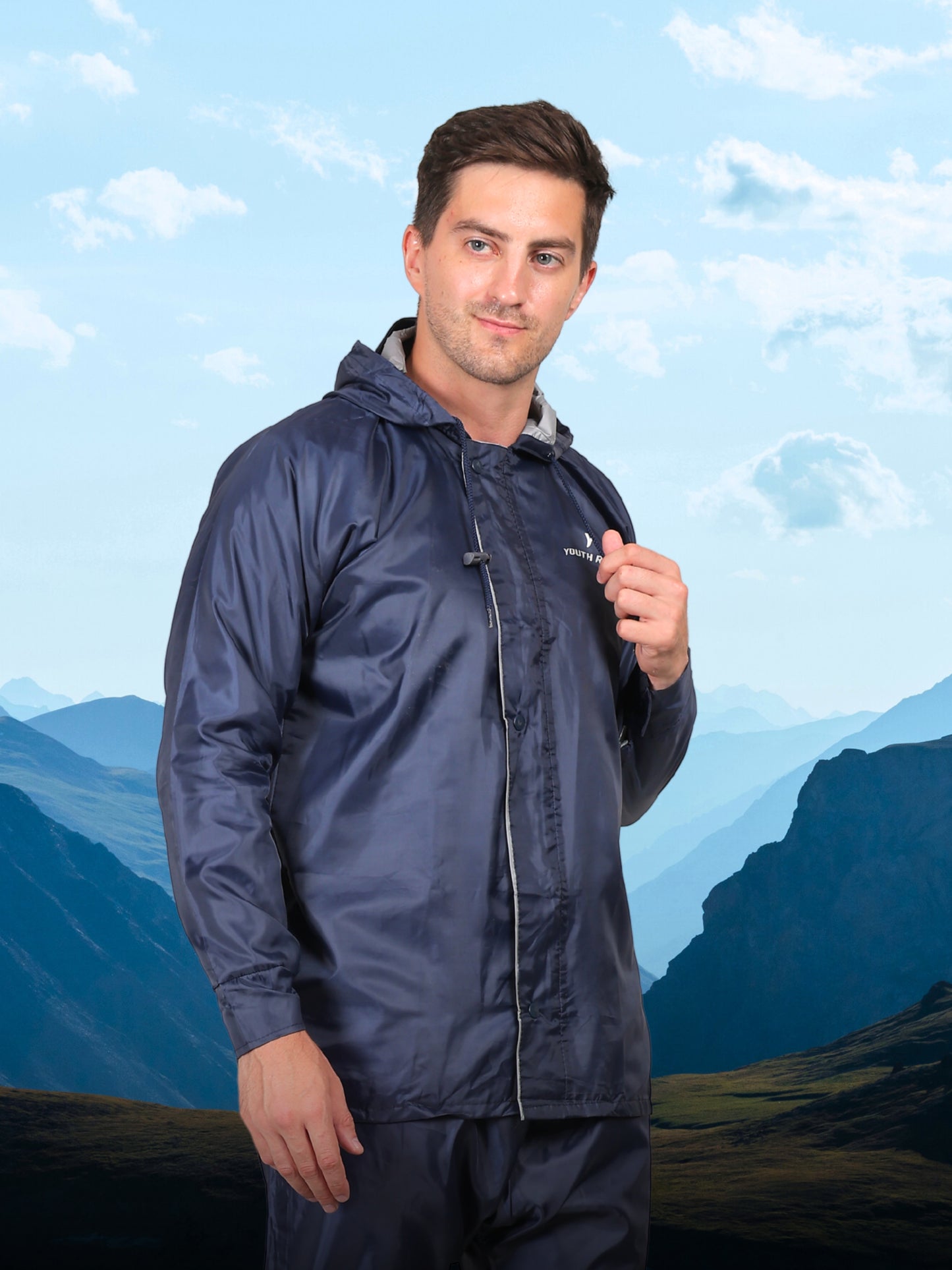 Youth Robe Men's Raincoat Set (Blue)